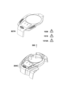 Part Location Diagram of 597487 Briggs and Stratton Trim-Blower Housing Cover
